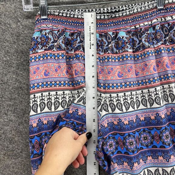 Joe B Pants Women XL Blue Striped High Rise Flat Front Flared Pull On Chino - Picture 4 of 7